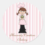 Pegatinas rosados de la panadería del cocinero