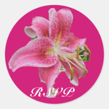 Pegatinas rosados de RSVP del lirio