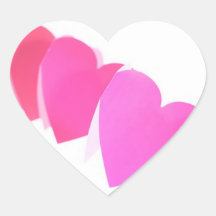 Pegatinas rosados del corazón de las tarjetas del 