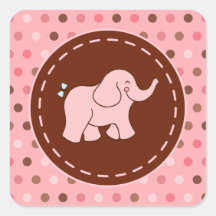 Pegatinas rosados del elefante del bebé