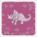 Pegatinas rosados lindos del Triceratops