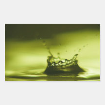 Pegatinas verdes y amarillos de la gotita de agua 