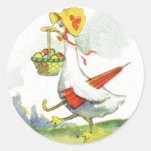 Pegatinas vestidos vintage del pato de Pascua