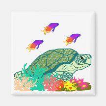 Pegue un imán de la tortuga de mar de la actitud