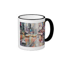 Pelícano del "desvío" en la acuarela de Nueva York Tazas De Café