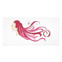 Pelo colorido tarjetas fotográficas 
