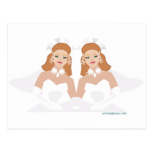 Pelo de Brown de 2 novias Postal