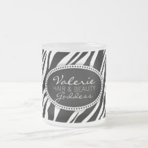 Pelo del estampado de zebra y taza de la belleza (