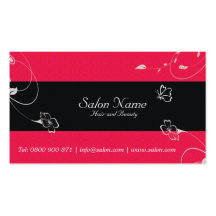 Pelo del salón y tarjeta de visita rosados de la b
