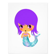 pelo mágico de la púrpura de la sirena del chibi anuncio