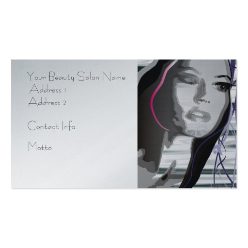 Pelo o salón de belleza, tarjeta de visita del art