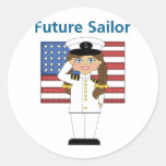 Pelo oscuro del chica futuro del marinero pegatina