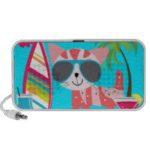 Pelota de playa linda de las gafas de sol del gato iPod altavoz