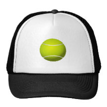 Pelota de tenis borrosa gorro de camionero