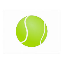 Pelota de tenis verde tarjeta postal