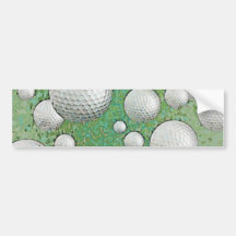 PELOTAS DE GOLF ABSTRACTAS PEGATINA DE PARACHOQUE