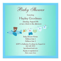 Peluche en fiesta de bienvenida al bebé del azul d invitacion personal 