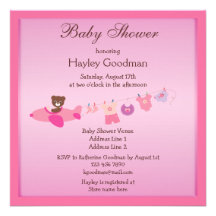 Peluche en fiesta de bienvenida al bebé rosada del anuncio personalizado