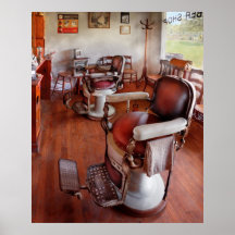 Peluquero - tenga por favor un asiento impresiones