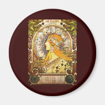 Penacho del La de Alfonso Mucha Imán Para Frigorifico