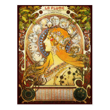 Penacho del La de Alfonso Mucha Postal