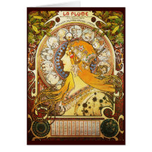 Penacho del La de Alfonso Mucha Tarjeta