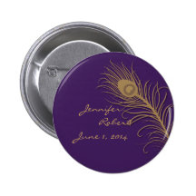 Penacho del pavo real en oro y ciruelo pin