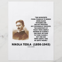 Pensadores claros de Nikola Tesla sanos pensar cla Tarjetones