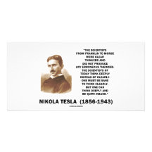 Pensadores claros de Nikola Tesla sanos pensar cla Tarjeta Con Foto Personalizada