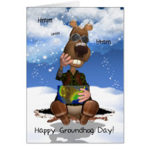 Pensamiento de Groundhog de la tarjeta de felicita
