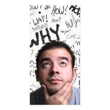 Pensamiento del hombre joven tarjeta personal con foto