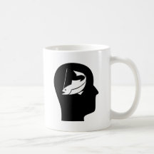 Pensamiento en la pesca tazas de café