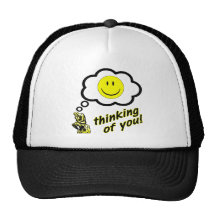 Pensamiento en usted cara feliz gorro