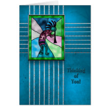 Pensamiento en usted Kokopelli - colección india Felicitacion
