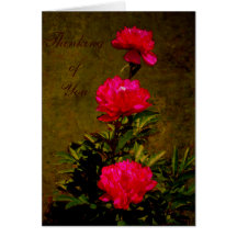 Pensamiento en usted - Peony verde oliva Tarjeton