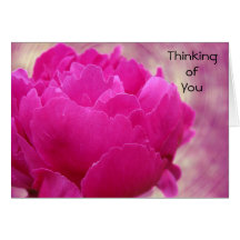 Pensamiento en usted - remolino del Peony Felicitacion