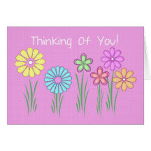 pensamiento en usted tarjeta del greetng con rosa 