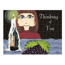 Pensamiento en usted trabajo Cutie de la vela del  Postal