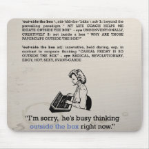pensamiento fuera del mousepad de la caja tapetes de ratón