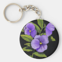 Pensamientos púrpuras: Violas Llavero