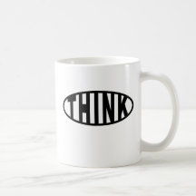 Pensar-Oval Tazas De Café