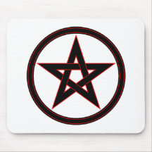 Pentáculo negro y rojo alfombrilla de raton