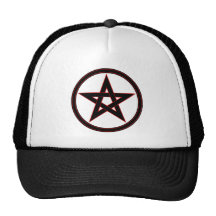 Pentáculo negro y rojo gorras de camionero