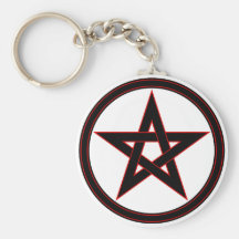 Pentáculo negro y rojo llavero personalizado