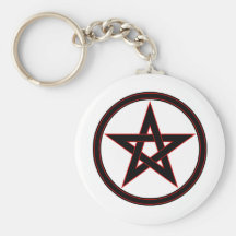 Pentáculo negro y rojo llavero personalizado
