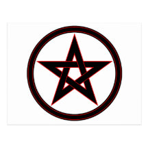 Pentáculo negro y rojo tarjetas postales