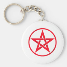 Pentáculo rojo del Pentagram Llaveros