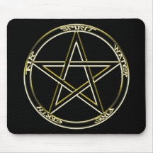Pentagram 2 Mousepad de la tierra, del aire y del  Tapete De Ratón