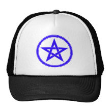 Pentagram azul del pentáculo gorros  