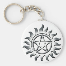 Pentagram de plata llavero